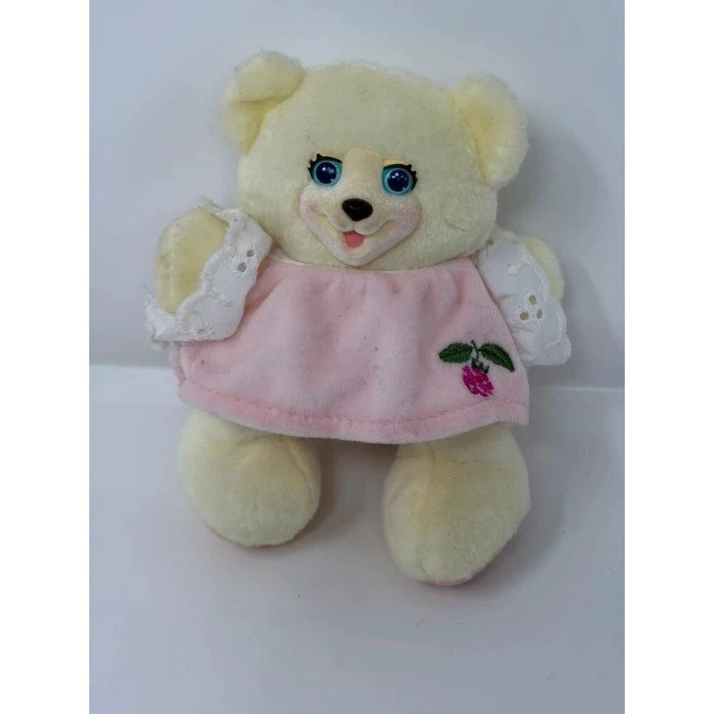 Vintage 1999 Fisher Price Briarberry Collection Berrybeth Bear Plush Pink Dress